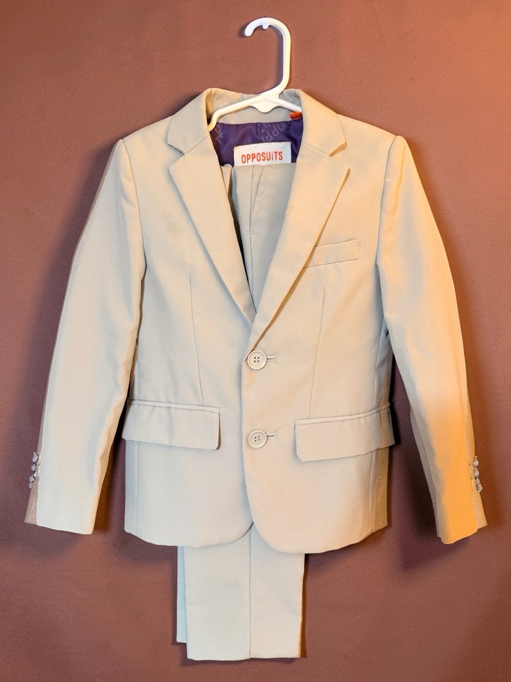 OppoSuits Boys Gray Two Piece Suit Jacket Pants Size 6Y